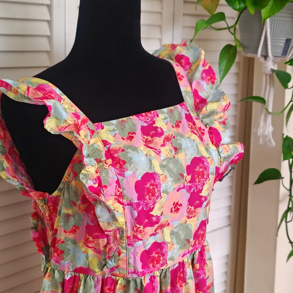 Peyton & Parker Floral Girls Dress – Pink & Green Size XL (18/18.5P) – Like New - Picture 7 of 10